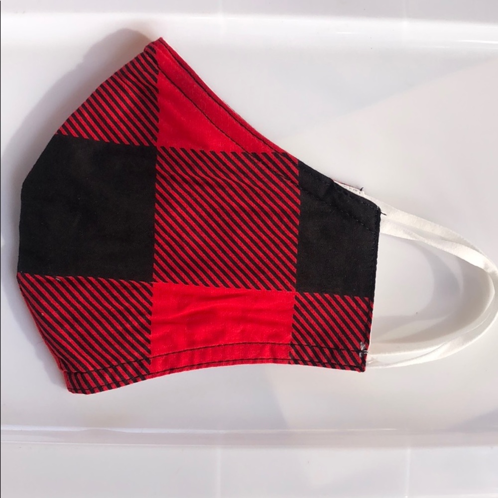 NEW Red & Black Buffalo Check Face Mask - Picture 1 of 11